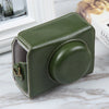 Para Sony ZV-1F Vlog Camera Full Body Magnetic Leather Camera Case Bag con correa (verde)