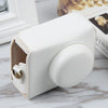 Para Sony ZV-1F Vlog Camera Full Body Magnetic Leather Camera Case Bag con correa (Blanco)