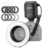Godox ML-150II Luz de flash de anillo macro en la cámara con 8 anillos adaptadores de diferentes tamaños (negro)