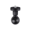 Adaptador de cabeza esférica ABS con tornillo de 25 mm y 1/4 de pulgada (negro)