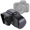 Estuche de cuero PU para cámara de cuerpo completo para Canon EOS 200D (lente de 18-55 mm) (negro)