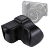 Funda de cuero PU para cámara de cuerpo completo con correa para Sony NEX 5N / 5R / 5T (lente de 16-50 mm / 18-55 mm) (negro)