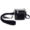 Para FUJIFILM Instax mini 99 Estuche rígido de cristal para cámara con correa para el hombro (transparente)