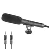 YELANGU YLG1401A Micrófono de escopeta de condensador profesional de doble poste trasero para videocámara DSLR y DV (negro)