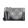 Base de la caja de la cámara de cuero PU con rosca de 1/4 de pulgada para Canon G7 X Mark II (Negro)