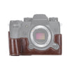 Base de la caja de la cámara de cuero PU con rosca de 1/4 de pulgada para FUJIFILM X-H1 (Café)