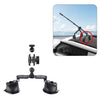 Soporte de ventosa para automóvil de dos patas con tornillo de 1/4 de pulgada (negro)
