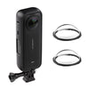 Para Insta360 X4 PC Marco protector de plástico con protector de cubierta de lente de PC (negro)