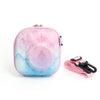 Bolsa de almacenamiento de PU con estuche rígido de EVA pintada para FUJIFILM Instax mini 7+/8/9/11/12/40 (azul rosa)