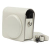 Estuche de cuero de PU con brillo nacarado para cámara FUJIFILM Instax SQUARE SQ6, con correa de hombro ajustable (blanco)
