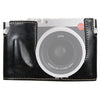Base de la caja de la cámara de cuero PU con rosca de 1/4 de pulgada para Leica Q (tipo 116) (negro)