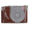 Base de la caja de la cámara de cuero PU con rosca de 1/4 de pulgada para Leica Q (tipo 116) (café)