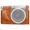 Base de la caja de la cámara de cuero PU con rosca de 1/4 pulgada para Leica Q (tipo 116) (marrón)