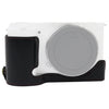 Cámara de cuero de PU de hilo de 1/4 pulgadas Medio caso base para Sony ZV-E10 / ZV-E10L (Negro)