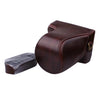 Cámara de cuerpo completo PU Bolsa de caja de cuero con correa para Canon EOS M200 (lente de 15-55 mm) (café)