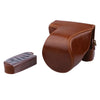 Cámara de cuerpo completo PU Bolsa de caja de cuero con correa para canon EOS M200 (lente de 15-55 mm) (marrón)