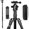 Triopo K2508S + B1S Trípode de aleación de aluminio portátil ajustable con cabeza de bola para cámara SLR (Negro)