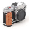 Empuñadura de madera con placa de liberación rápida Arca y base de aleación de aluminio para Nikon Nikkormat F / FTn / FT2 / FT3 (negra)