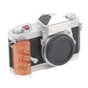 Empuñadura de madera con placa de liberación rápida Arca y base de aleación de aluminio para Nikon Nikkormat F / FTn / FT2 / FT3 (plateada)