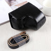 Estuche de cuero PU para cámara de cuerpo completo con correa para Sony A6400 / ILCE-A6400 (negro)