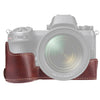Base de la caja de la cámara de cuero PU con rosca de 1/4 pulgada para Nikon Z6 / Z7 (Café)