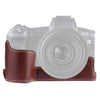 Base de la caja de la cámara de cuero PU con rosca de 1/4 pulgadas para Canon EOS R (café)
