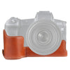 Base de la caja de la cámara de cuero PU con rosca de 1/4 de pulgada para Canon EOS R (marrón)