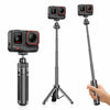 Trípode de mesa telescópico VT-12 con rótula de 1/4" para selfies, compatible con DJI, Insta360, GoPro y otras cámaras de acción (negro).