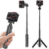 Trípode de mesa magnético VT-10 con rótula telescópica y palo selfie para DJI, Insta360, GoPro y otras cámaras de acción (negro)