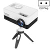 J15 1920 x 1080P HD Mini proyector LED para el hogar con soporte para montaje en trípode AV / HDMI x 1 / USB x1 / TF x 1, Tipo de enchufe: Enchufe de la UE (Negro, Blanco)