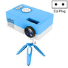 J15 1920 x 1080P HD Mini proyector LED para el hogar con soporte para montaje en trípode AV / HDMI x 1 / USB x1 / TF x 1, Tipo de enchufe: Enchufe de la UE (Azul blanco)