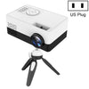 Mini proyector LED para el hogar J15 1920 x 1080P HD con soporte para montaje en trípode AV / HDMI x 1 / USB x1 / TF x 1, Tipo de enchufe: Enchufe de EE. UU. (Negro, blanco)