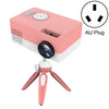 J15 1920 x 1080P HD Mini proyector LED para el hogar con soporte para montaje en trípode AV / HDMI x 1 / USB x1 / TF x 1, Tipo de enchufe: Enchufe AU (Rosa blanco)