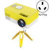 J15 1920 x 1080P HD Mini proyector LED para el hogar con soporte para montaje en trípode AV / HDMI x 1 / USB x1 / TF x 1, Tipo de enchufe: Enchufe AU (Amarillo Blanco)