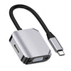 Convertidor de adaptador HW-6002 2 en 1 tipo C / USB-C a HDMI + VGA (gris)