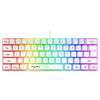 HXSJ V700 Teclado con cable para juegos con iluminación RGB de 61 teclas (blanco)