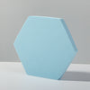 Cubo geométrico hexagonal de 18 x 2 cm, fotografía de color sólido, fondo de fotografía, mesa, accesorios de espuma para disparar (azul claro)