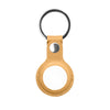 Estuche protector de cuero de PU mutural con anillo de llaves para Airtag (Amarillo)