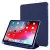 Para iPad Pro 12.9 2022/2021 Multi-plegable Horizontal Flip PU Leather + Airbag a prueba de golpes TPU Tablet Case con soporte y ranura para bolígrafo y función de activación / suspensión (azul oscuro)