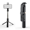Q03S Relleno Luz Bluetooth Selfie Stick Tripod Titular de teléfono móvil (Negro)