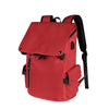 Mochila de laptop de gran capacidad SJ02 13-15.6 pulgadas con puerto de carga USB (rojo vino)