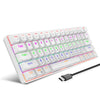 HXSJ L800 61 TECLAS BLUETOOTH 5.0 / 2.4G inalámbrico / Tipo-C cableado de tres modos Teclado mecánico del eje azul (blanco)