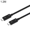 USB-C / TYPE-C Macho a USB-C / TYPE-C Cable de transmisión multifunción masculina para el rayo 4, longitud del cable: 1.2m (negro)