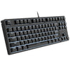 HXSJ L600 87 Teclas USB-C / TYPE-C Teclado mecánico del eje rojo cableado con luz de fondo fresca (negro)
