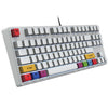 HXSJ L600 87 Teclas USB-C / TYPE-C Teclado mecánico del eje rojo cableado con luz de fondo fresca (blanco)