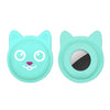 Hanhan Smiley Lindo Dibujos animados PET PET COLLAR ANTERIOR CASO DE SILICONO DE SILICONA PARA AIRTAG (MENTE GREEN)