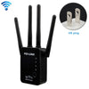 Repetidor de enrutador WiFi inteligente inalámbrico con 4 antenas WiFi, Especificación de enchufe: Enchufe de EE. UU. (Negro)
