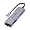 amalink 95122D Tipo-C / USB-C a RJ45 + 2 puertos USB + PD 3.0 Hub multifunción (gris)