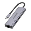 amalink 95125d tipo-C / USB-C a HDMI + RJ45 + 2 puertos USB + PD 3.0 Hub multifunción (gris)