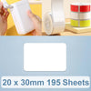 20 x 30 mm 195 hojas Etiqueta de impresión térmica Etiquetas de papel para Niimbot D101 / D11 (blanco)